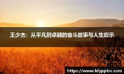 王少杰：从平凡到卓越的奋斗故事与人生启示